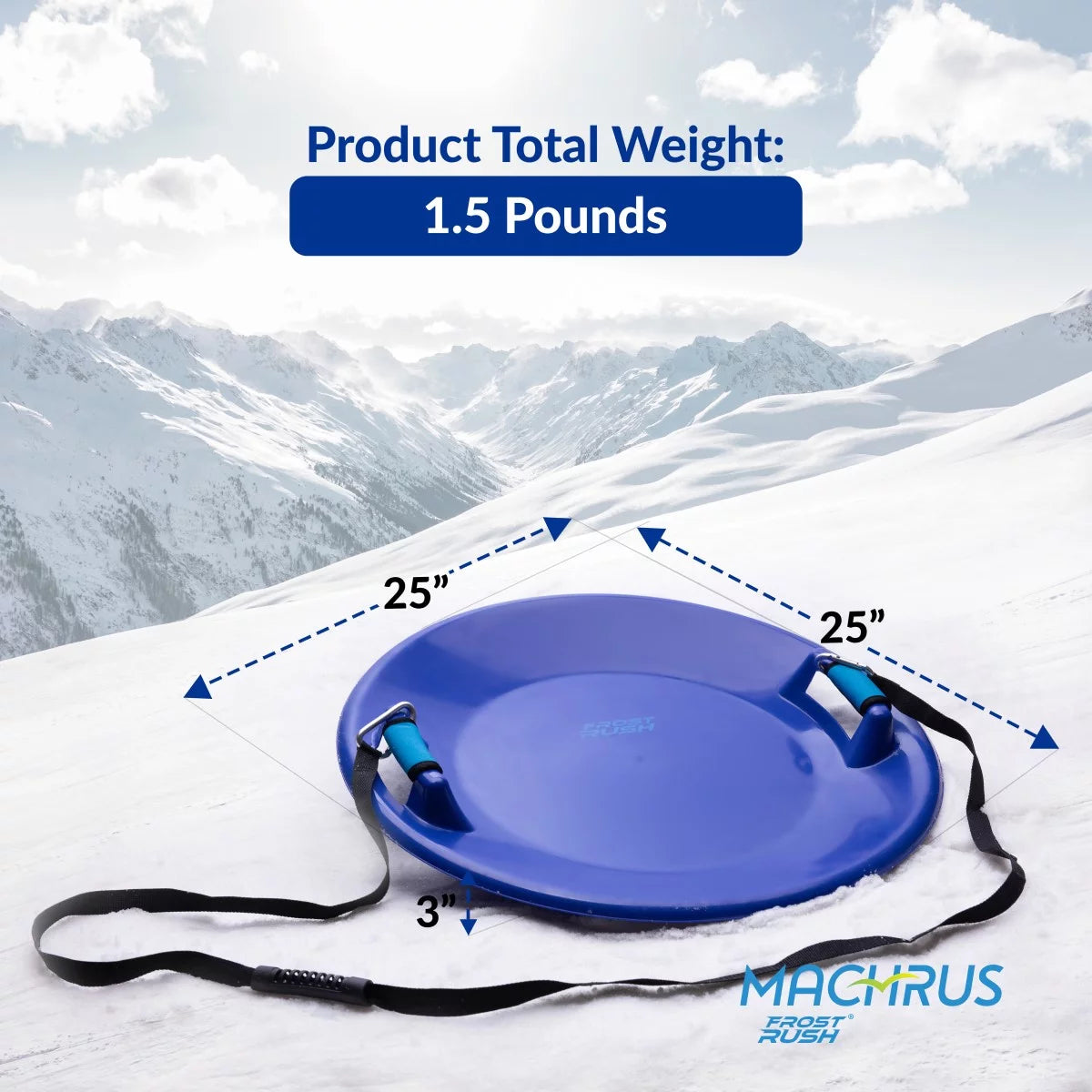 Large Arctic Winter Snow Sled with Foam Grips and Handles A715085