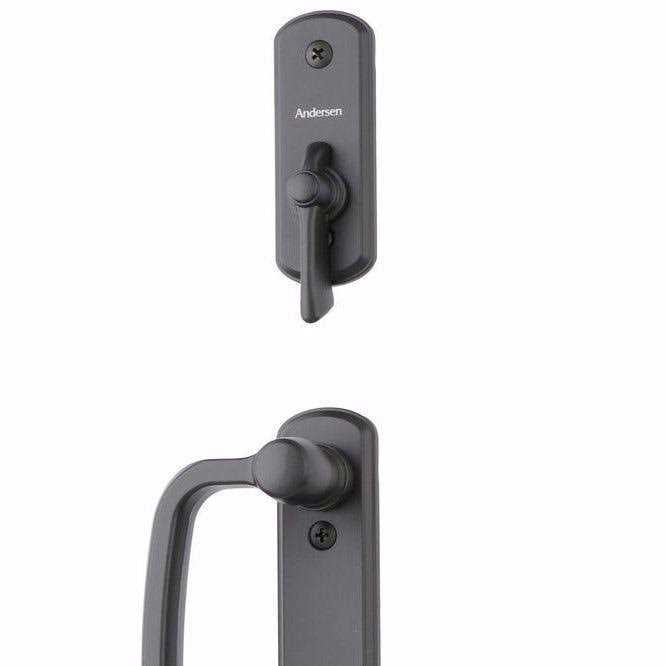 Black 2-Panel Gliding Patio Door Hardware Set Q372