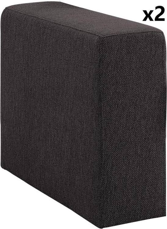 Dark Gray Linen Loveseat with Ottoman B484