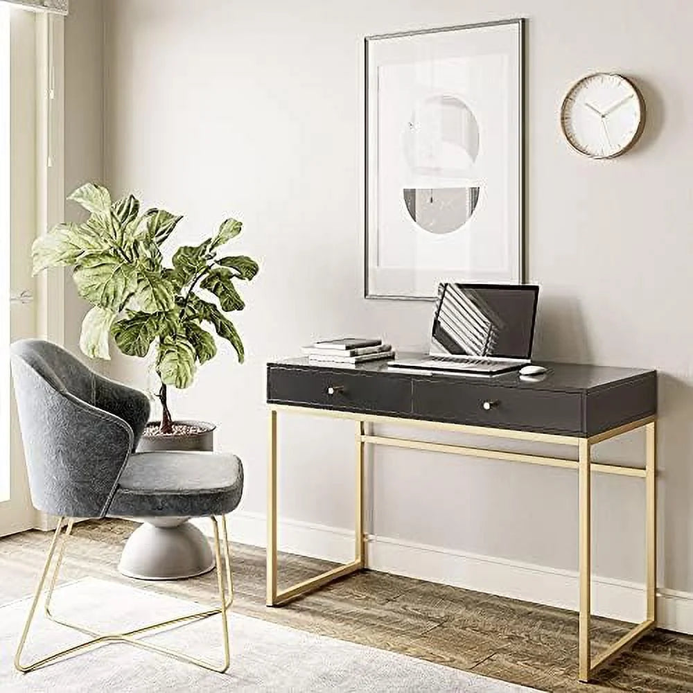 White Vanity Desk with 2 Drawers K657383