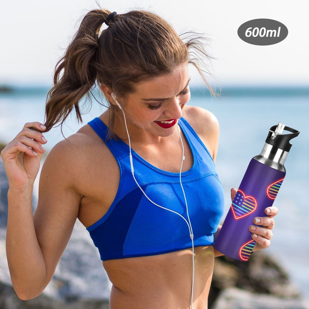 Stainless Steel Insulated Water Bottle with Straw Lid T108573
