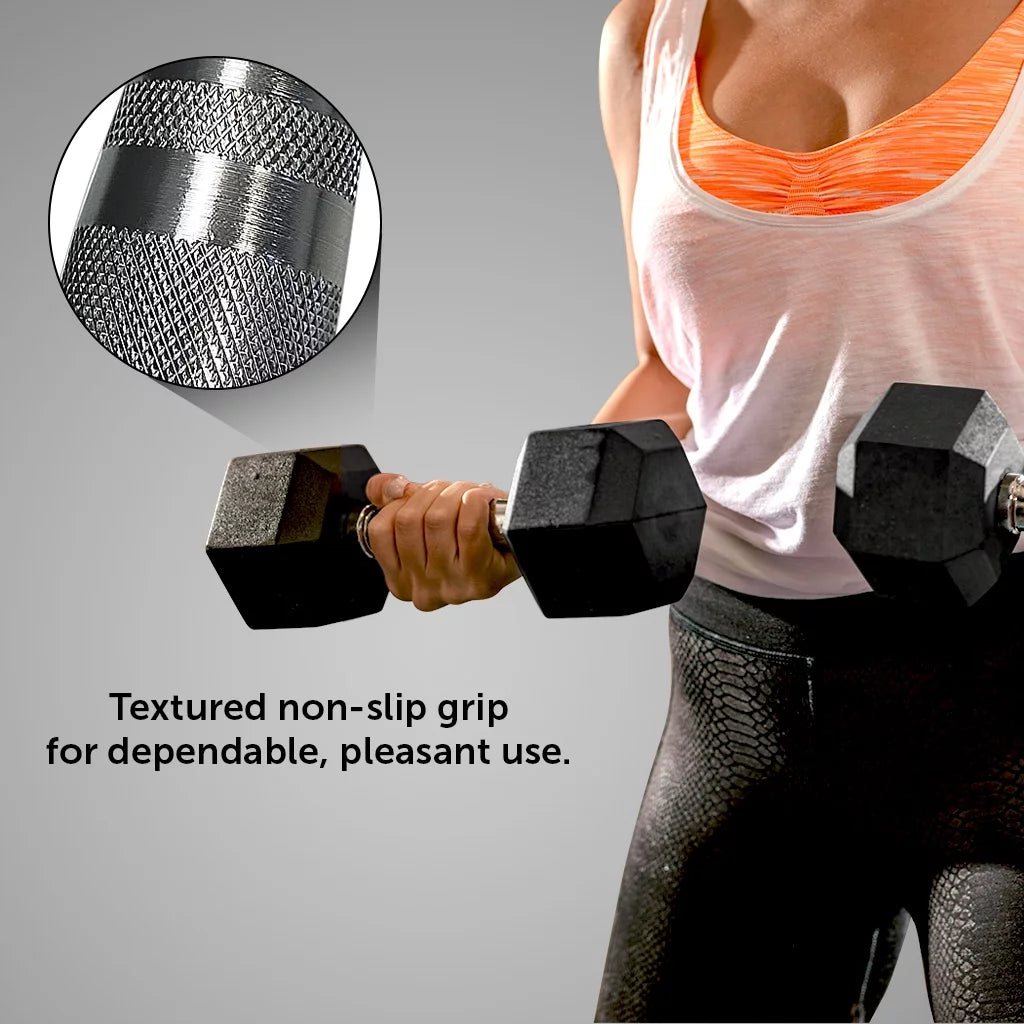 25lb Rubber Hex Dumbbell Pair B463