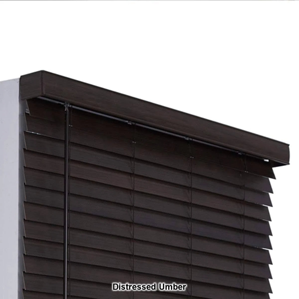 2in. Cordless Faux Wood Blinds White D5016