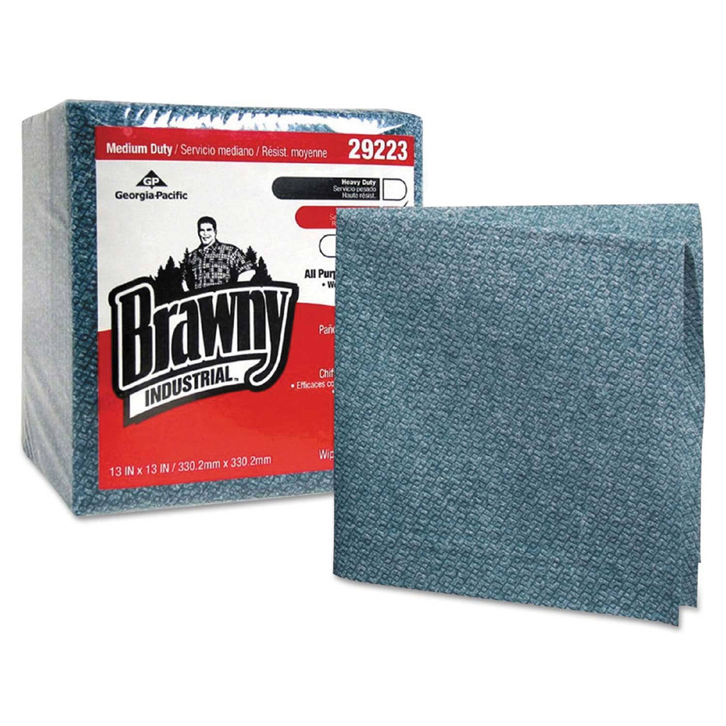 Medium Duty Airlaid 1/4 Fold Wipes, Blue, 50/Pack, 8 Packs/Carton O403