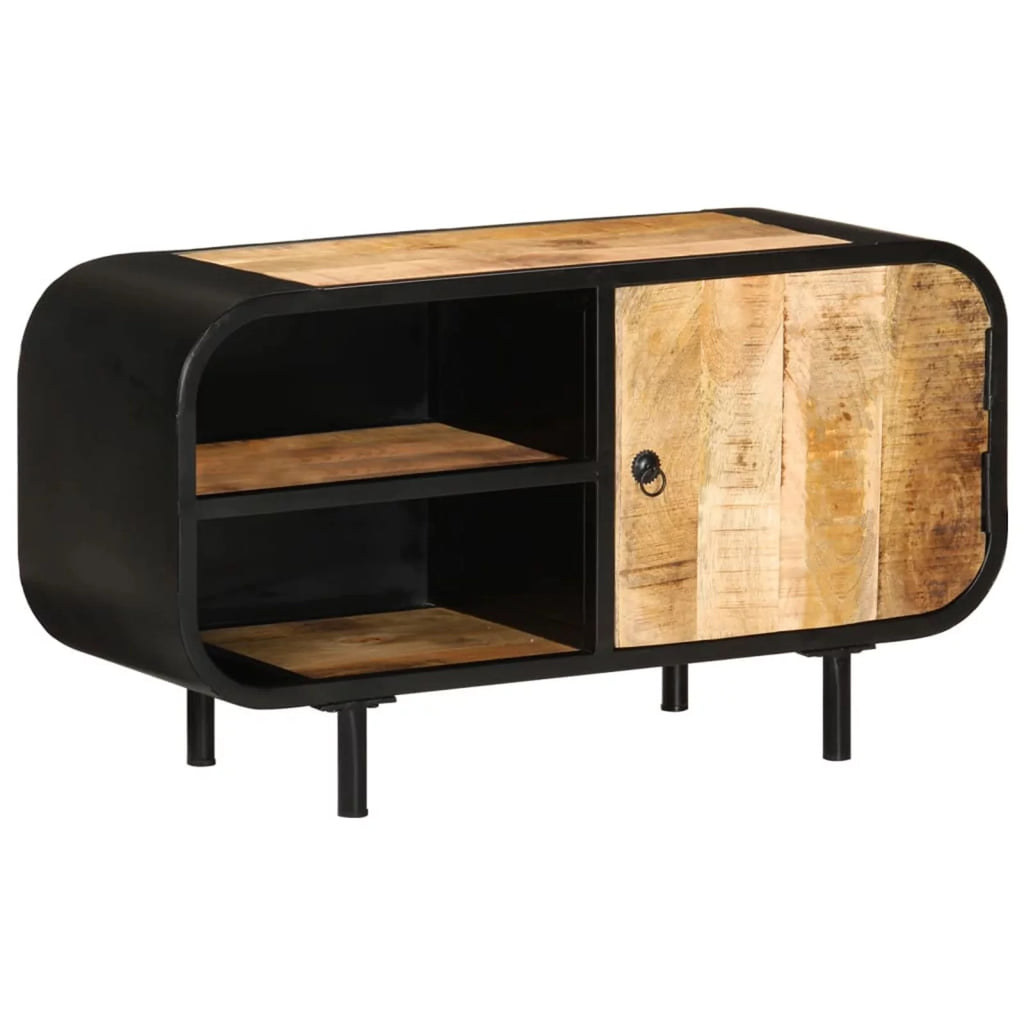 Mango Wood TV Stand with 2 Storage Shelves N162