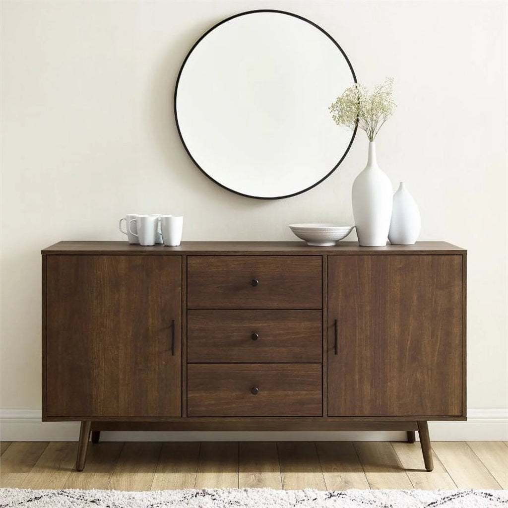 Wooden Mid-Century Modern Sideboard in Brown S2668