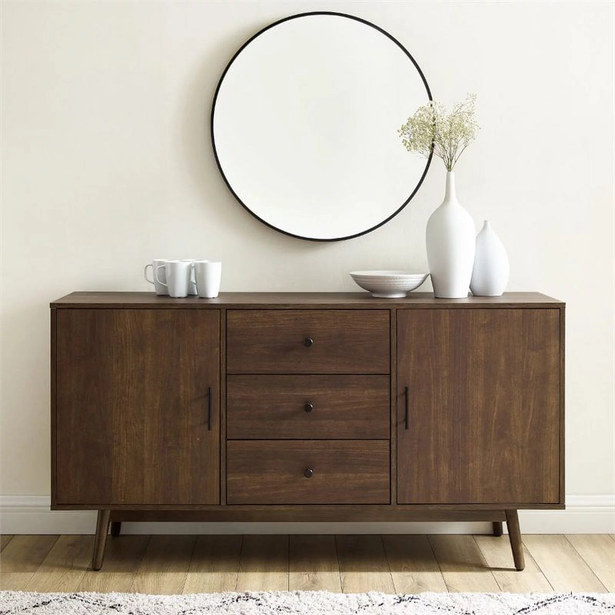 Wooden Mid-Century Modern Sideboard in Brown S2668