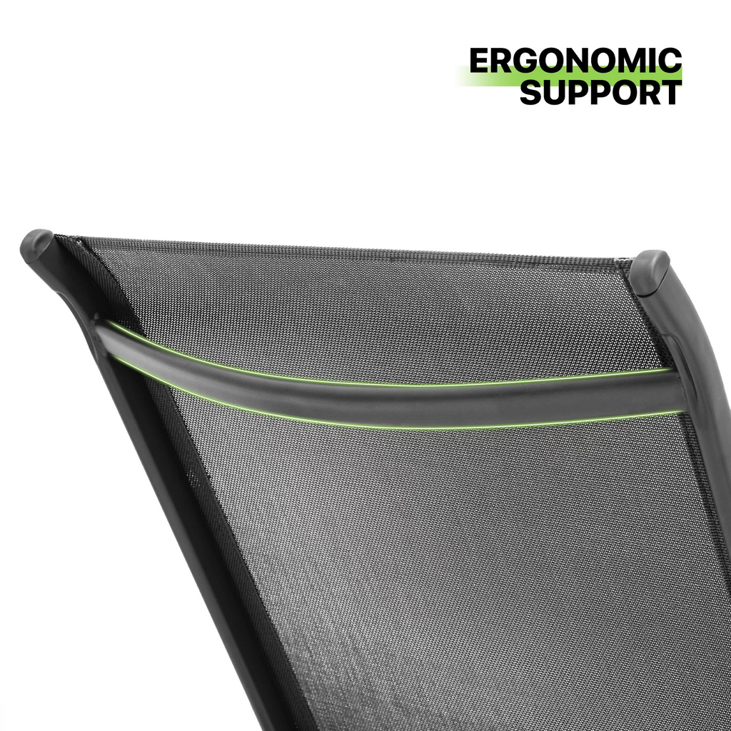 Set of 2 Grey Patio Lounge Chairs with Adjustable Backrest Y328600