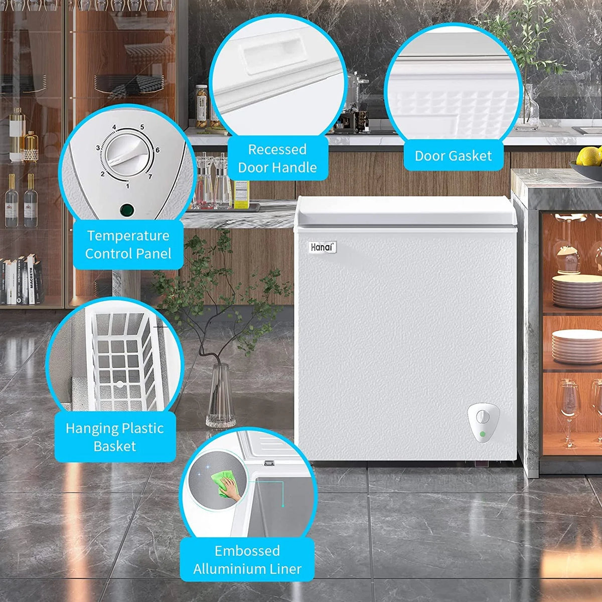 5.0 Cubic Chest Freezer with Removable Storage Basket J159