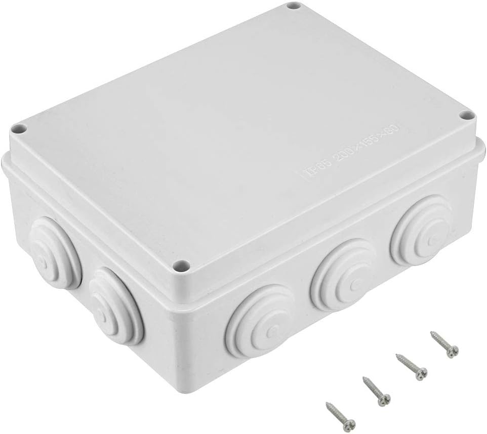 ABS Plastic IP65 Junction Box White Pack of 2 U1144