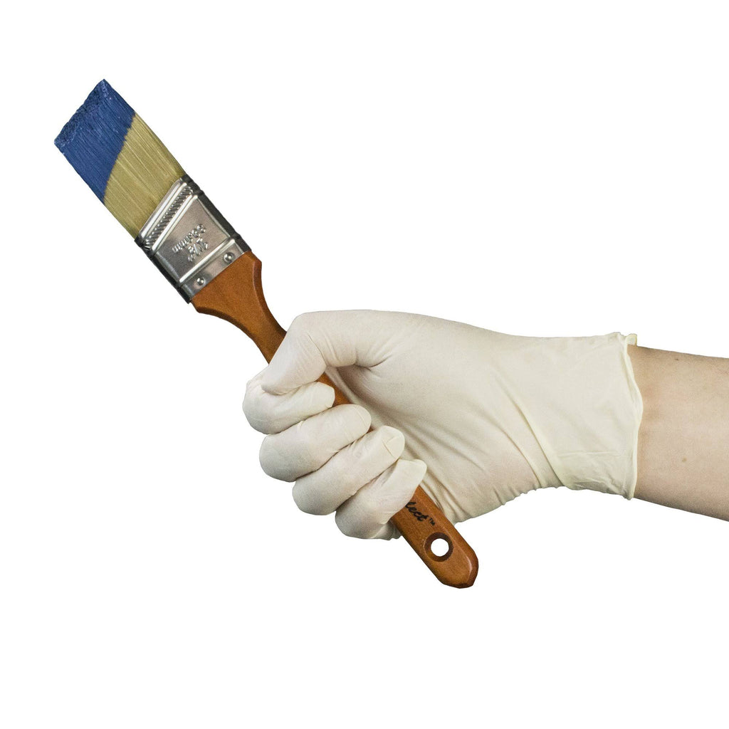 Ivory Latex Industrial Powder Free Disposable Gloves (Case of 1000) - Large V602195