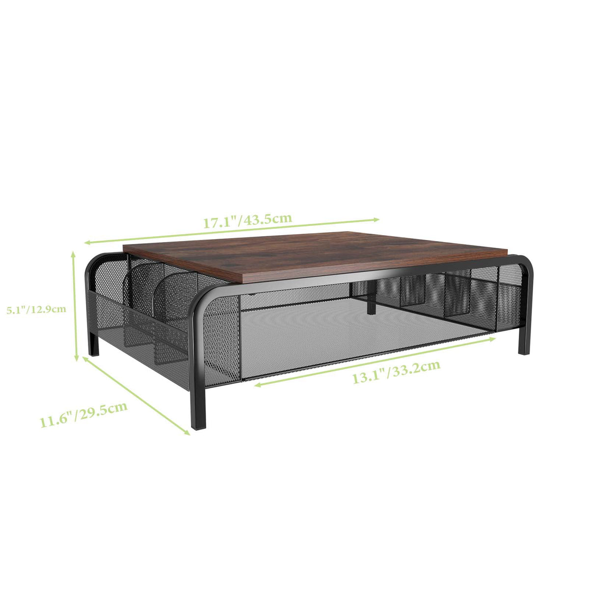 Brown Desk Monitor Stand Riser with Drawer Y447330