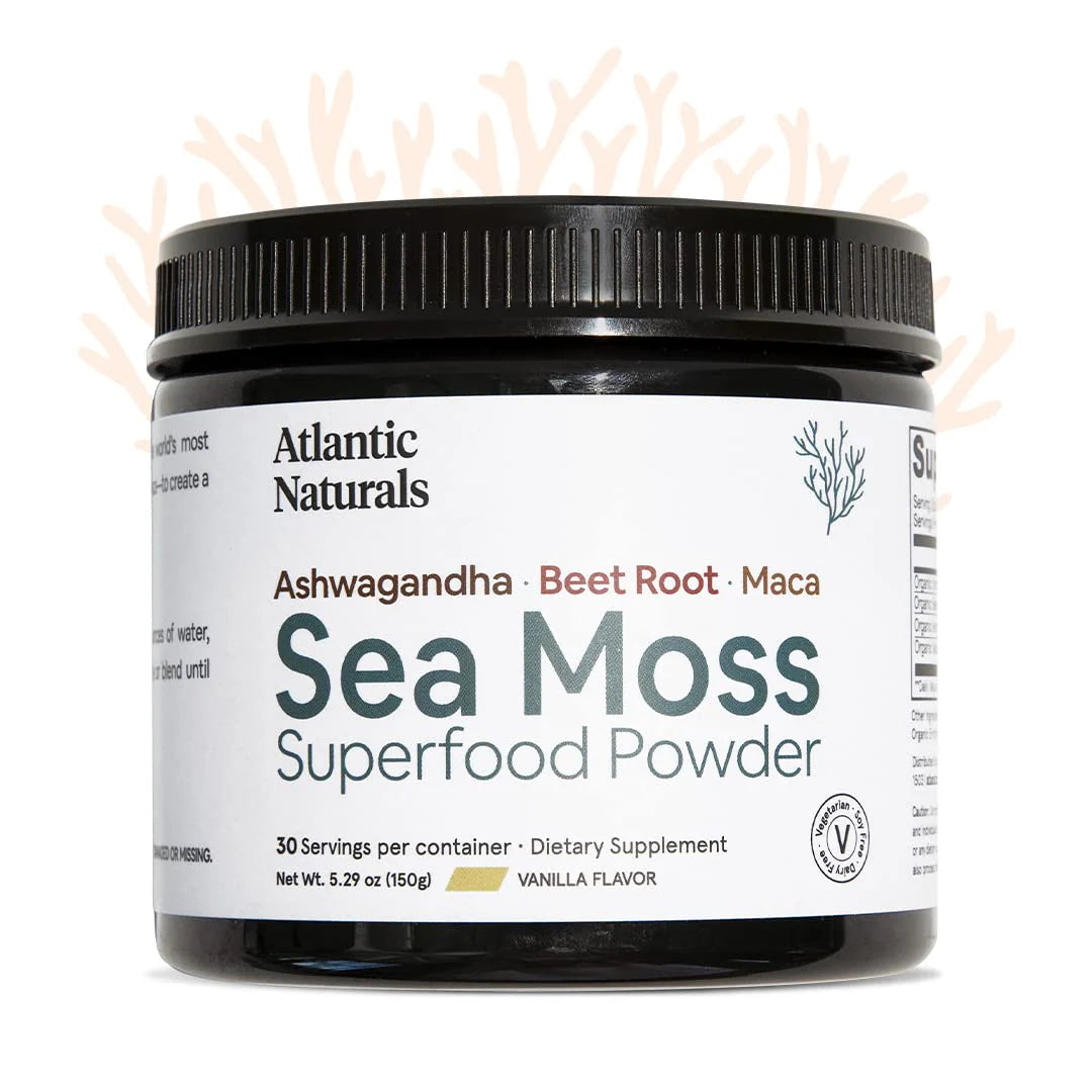Organic Sea Moss Superfood Powder with Ashwagandha, Beet Root, and Maca F64568
