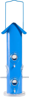 Blue Metal Tube Wild Bird Feeder F78268