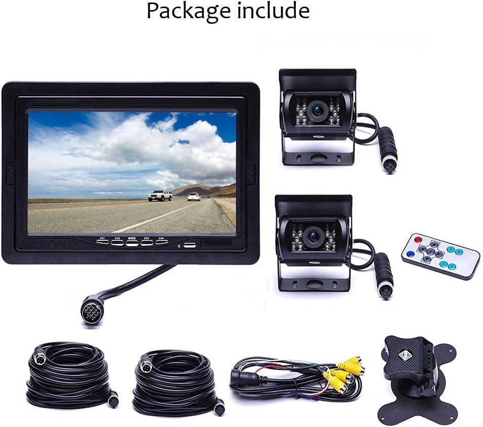 Vehicle Backup Camera 4 Split Monitor 18 IR Night Vision Waterproof G969