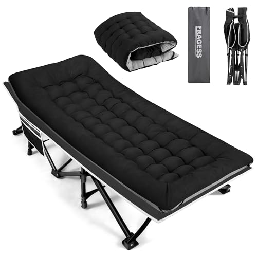 Portable Folding Camping Cot with Thick Mattress Grey Z815660