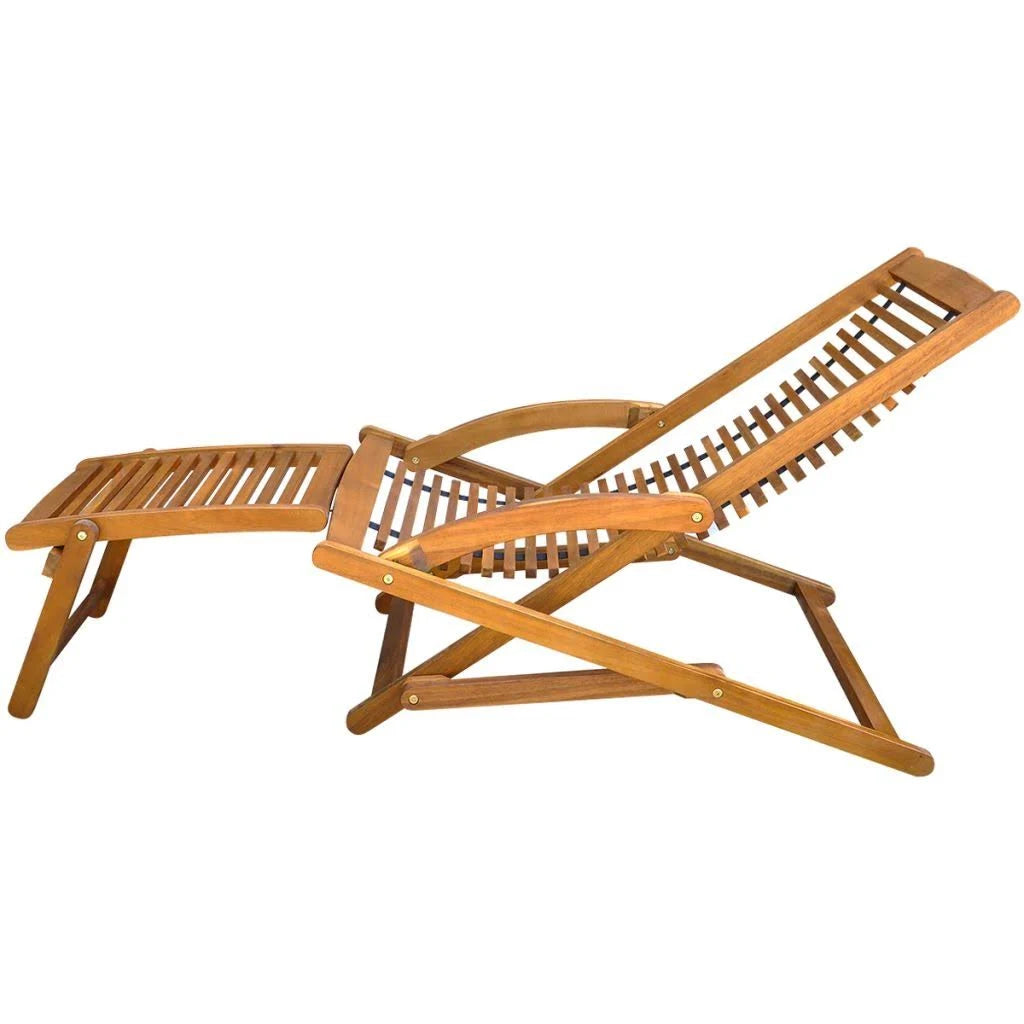 Acacia Wood Deck Chair with Footrest S26029