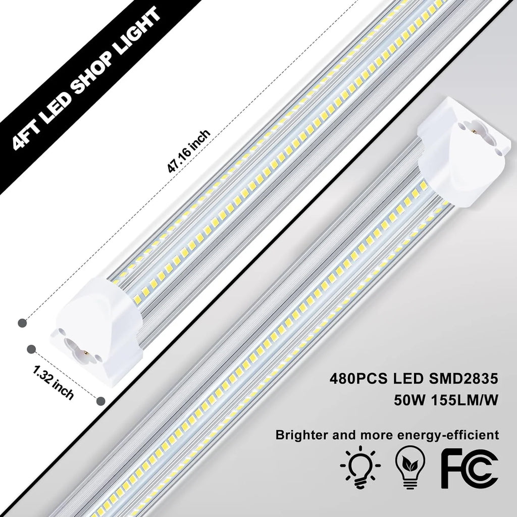 10 Pack 4FT 50W 7750Lumen 6000K LED Light Fixture Y2876