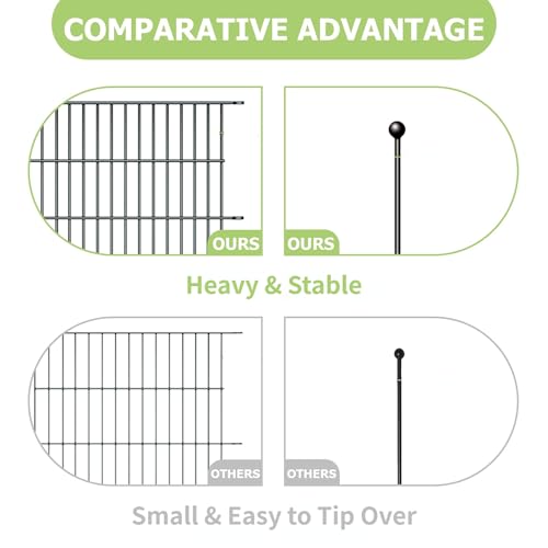32in H x 23.6ft L Rustproof Metal Fence J5154