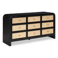 Black Ash Wood and Natural Cane Dresser N3352
