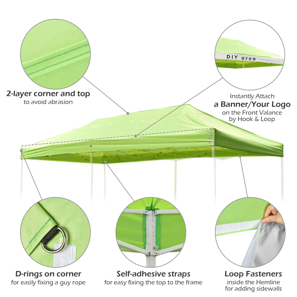 10x20Ft Pop up Canopy Top Kit with 4 Privacy Sidewalls F792