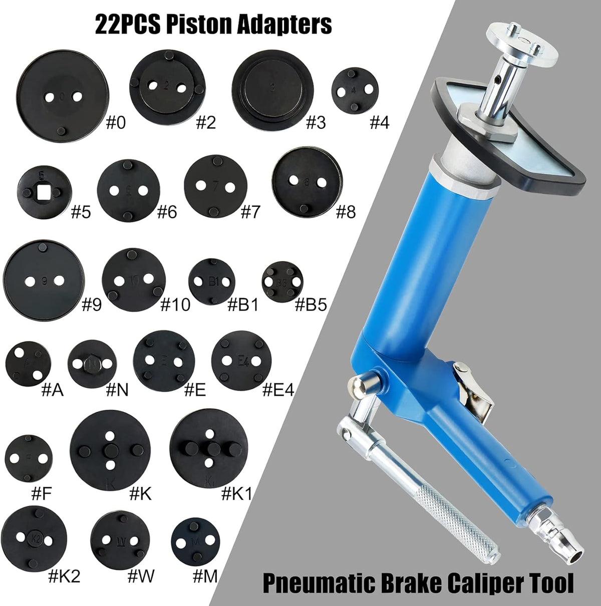 23PCS Pneumatic Brake Caliper Piston Wind Back Compression Spreading Tool Kit R637643