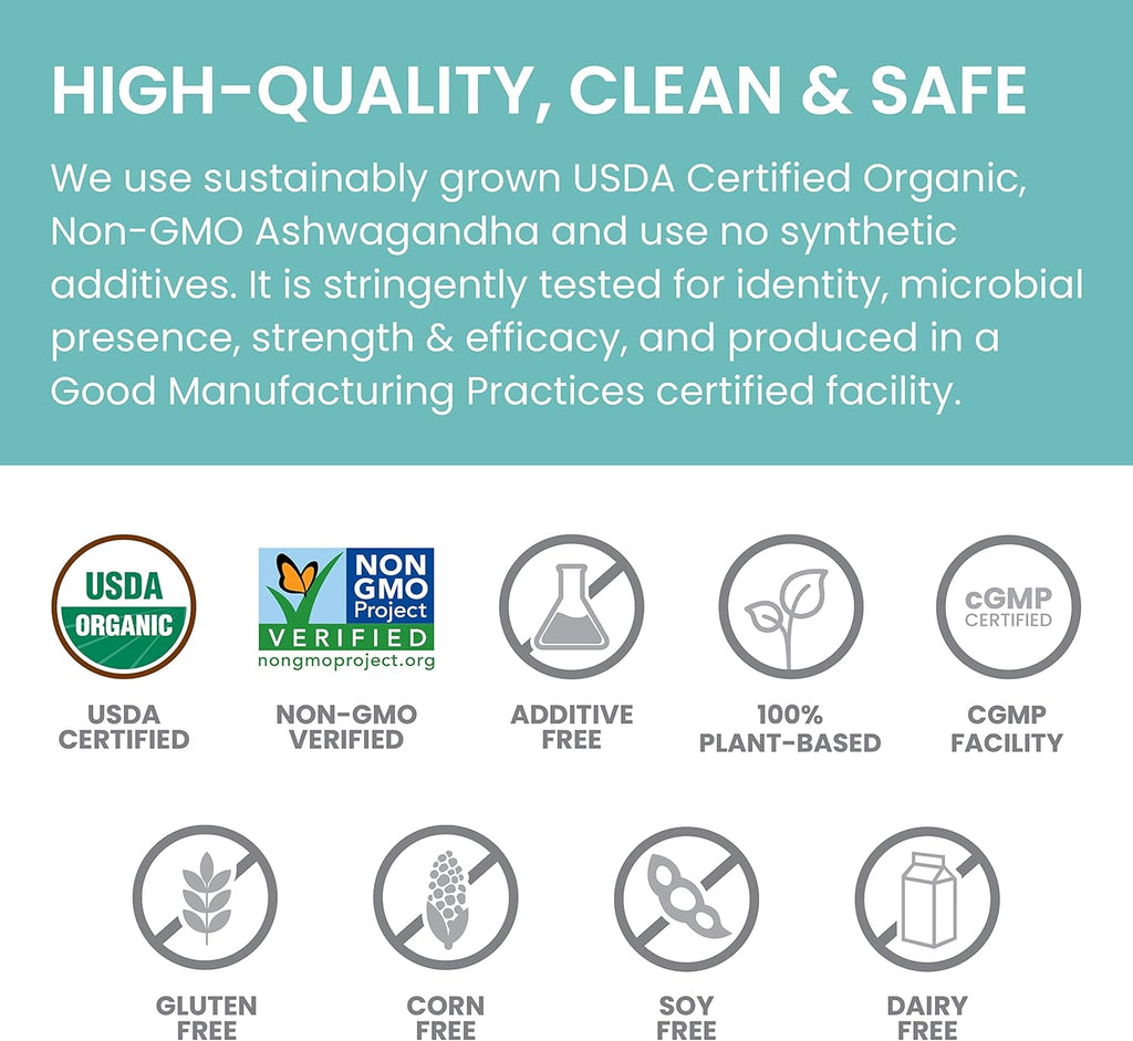100% USDA Certified Organic Ashwagandha Root Powder Herbal Supplement, 4 Oz W3012