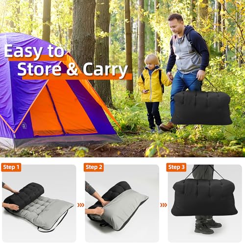 Portable Folding Camping Cot with Thick Mattress Grey Z815660