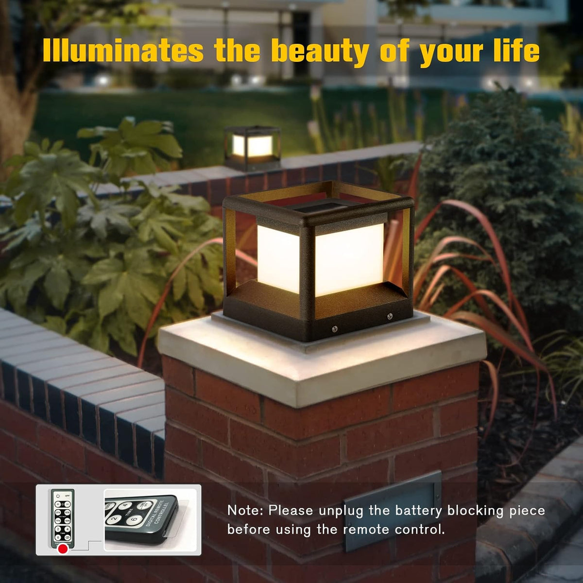 Solar Post Cap Light 3000K IP65 Waterproof F8029