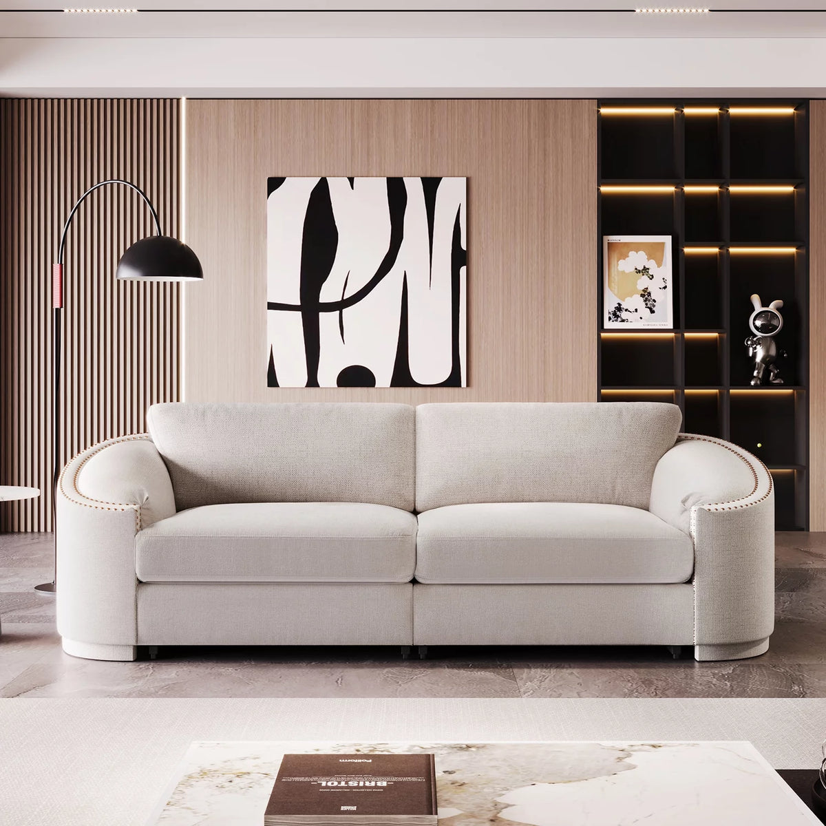 Beige 2 Seat Loveseat Sofa G57425