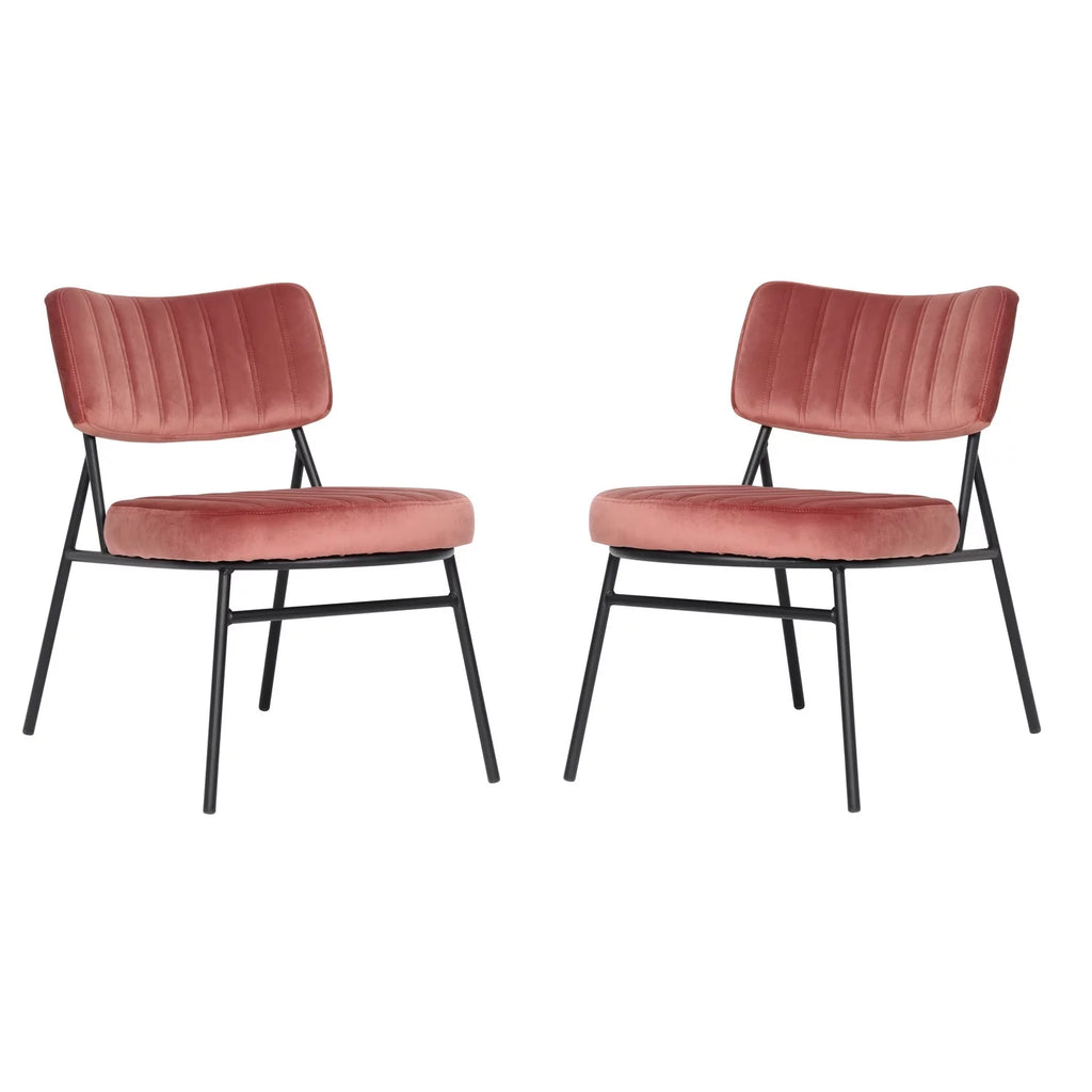 Velvet Accent Chair With Metal Frame Set of 2 I6301