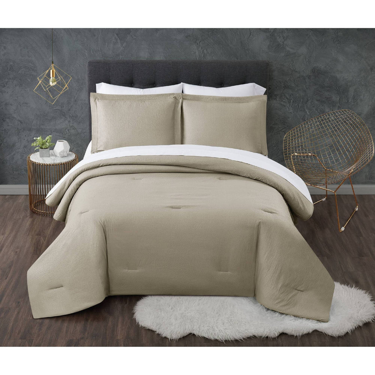 Khaki Full 7 Piece Bed in A Bag Q153