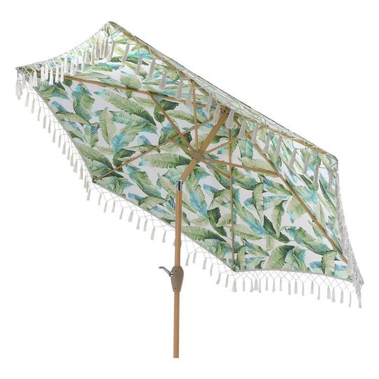 Red/Tan Round Patio Umbrella S994