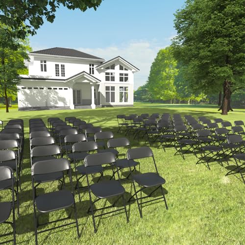 10 Pack Black Folding Chairs 350lb Capacity Z60176