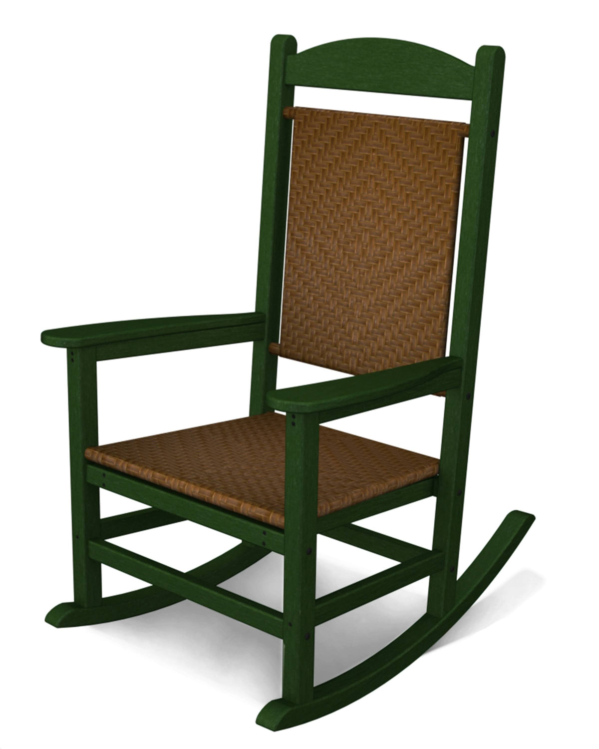 Green Tigerwood Woven Rocker E197