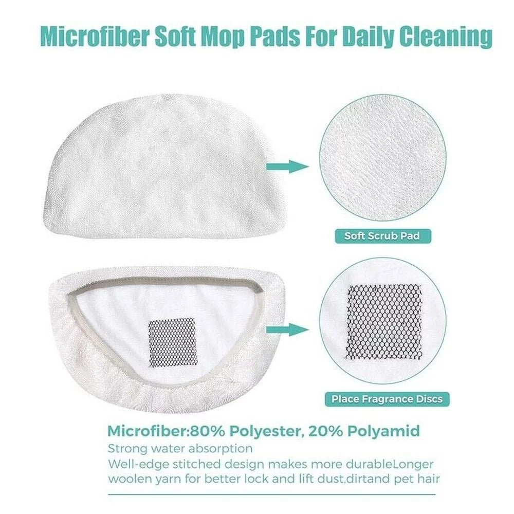 Steam Mop Replacement Pad 4Pcs White & 4Pcs Stripes H154