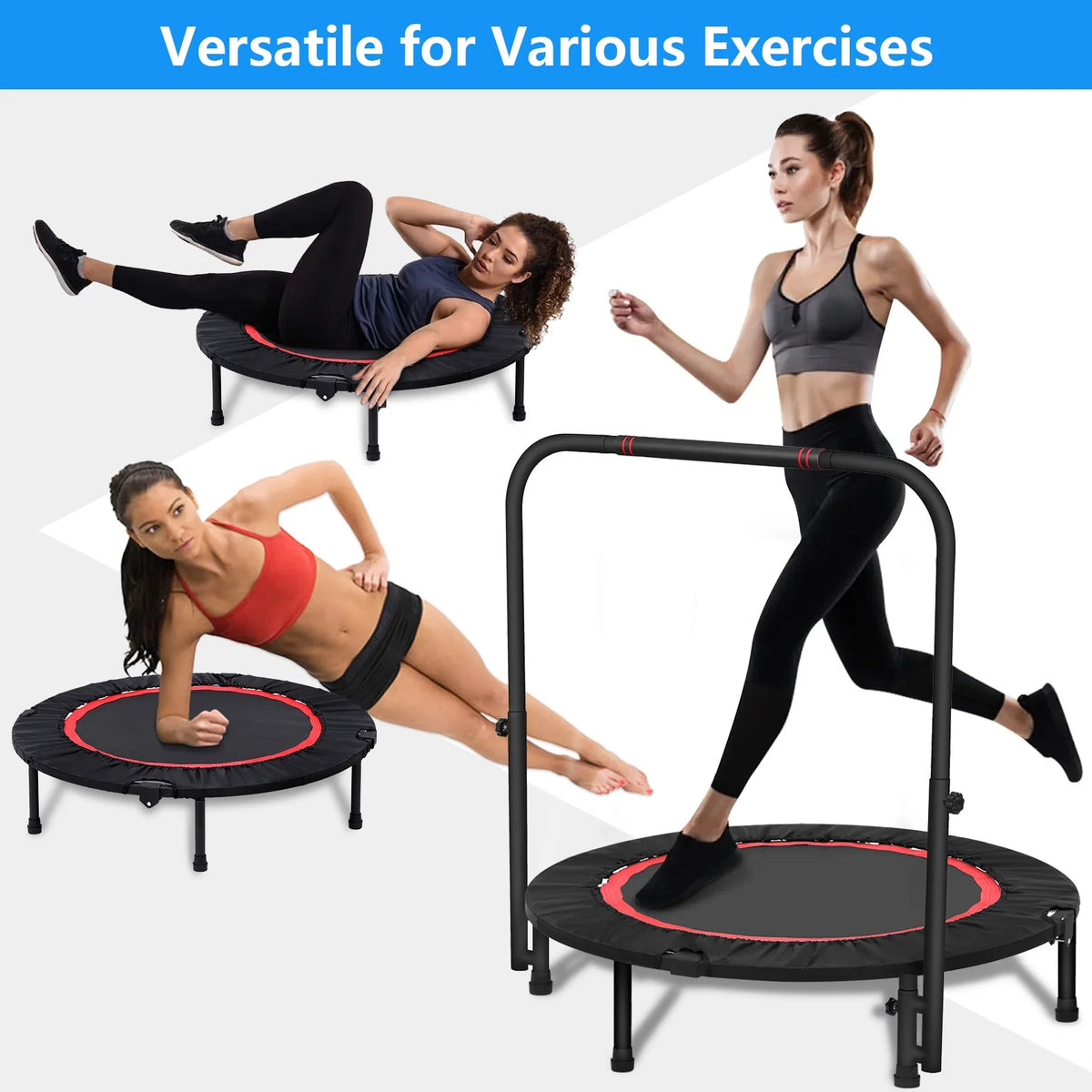 40 Fitness Mini Trampoline with Adjustable Handle B86369
