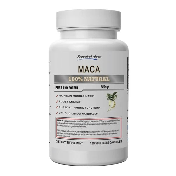 Peruvian Maca 750mg 120 Vegetable Capsules A1524
