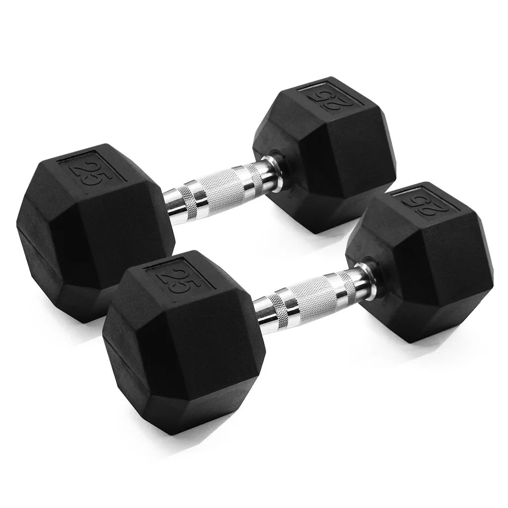 25lb Rubber Hex Dumbbell Pair B463
