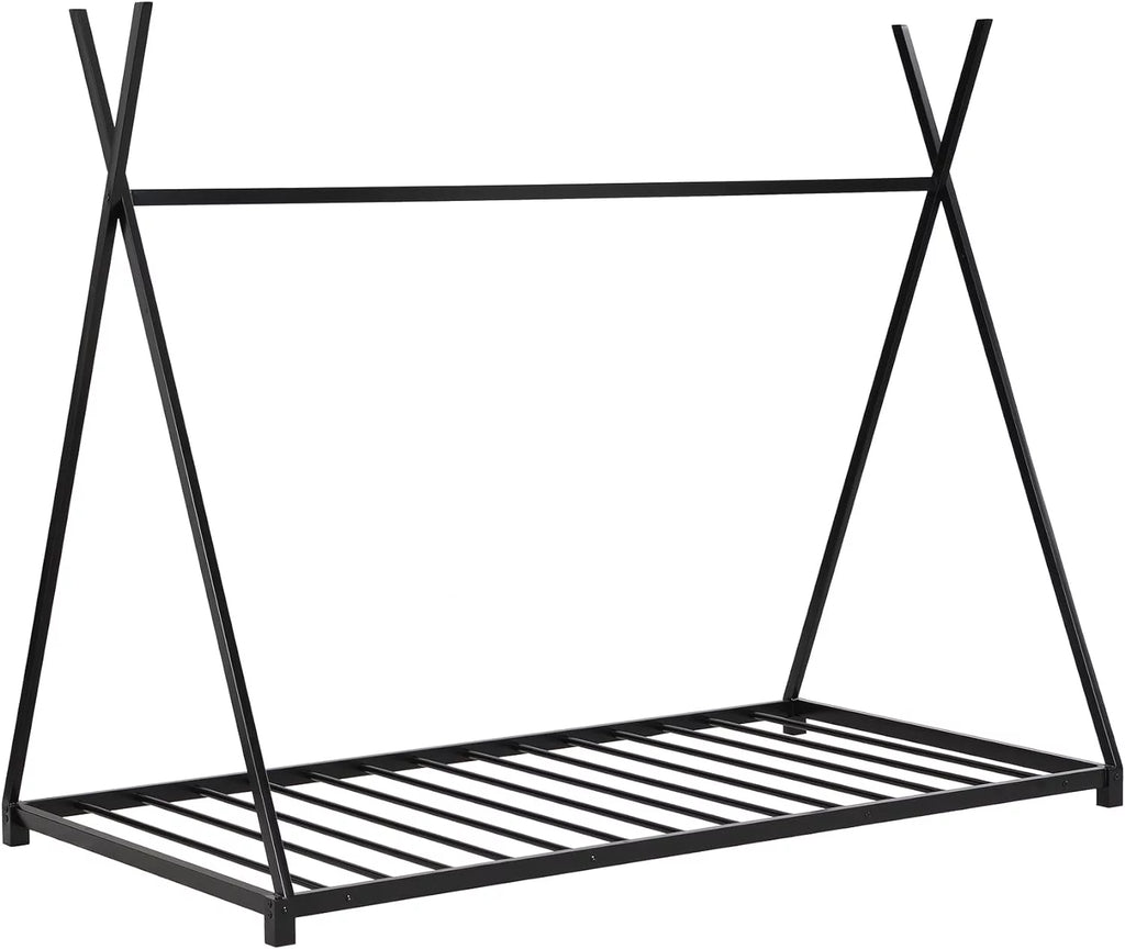 White Metal Toddler House Bed Frame S4389