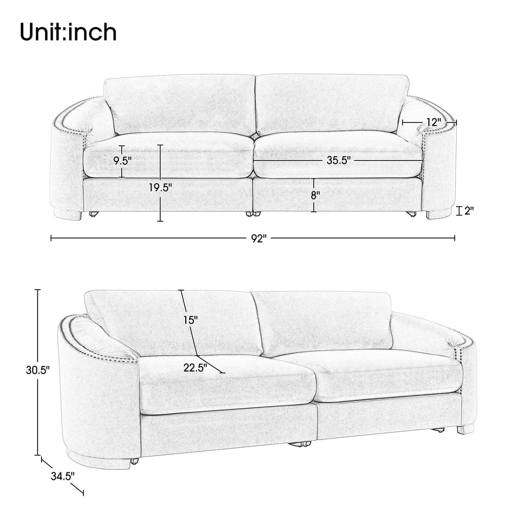 Beige 2 Seat Loveseat Sofa G57425