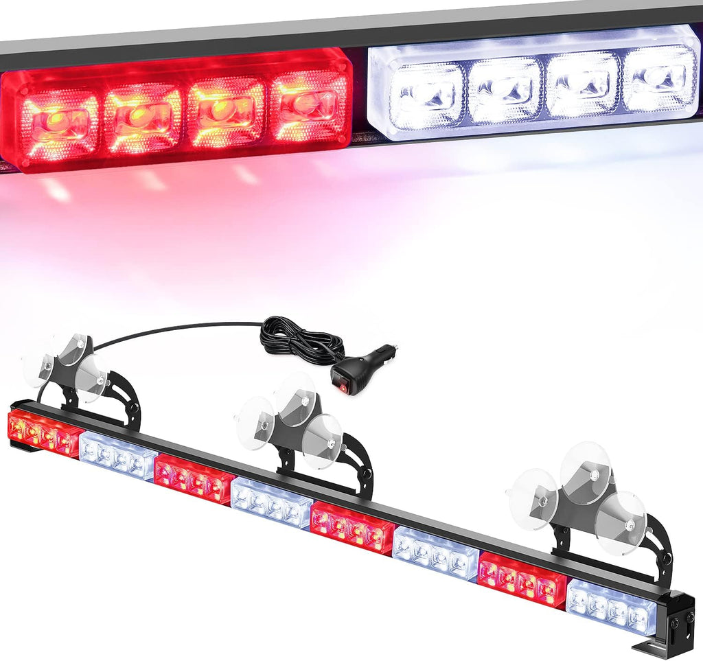 35Inch 32LED Traffic Advisor Strobe Light Bar with Cigar Lighter I241