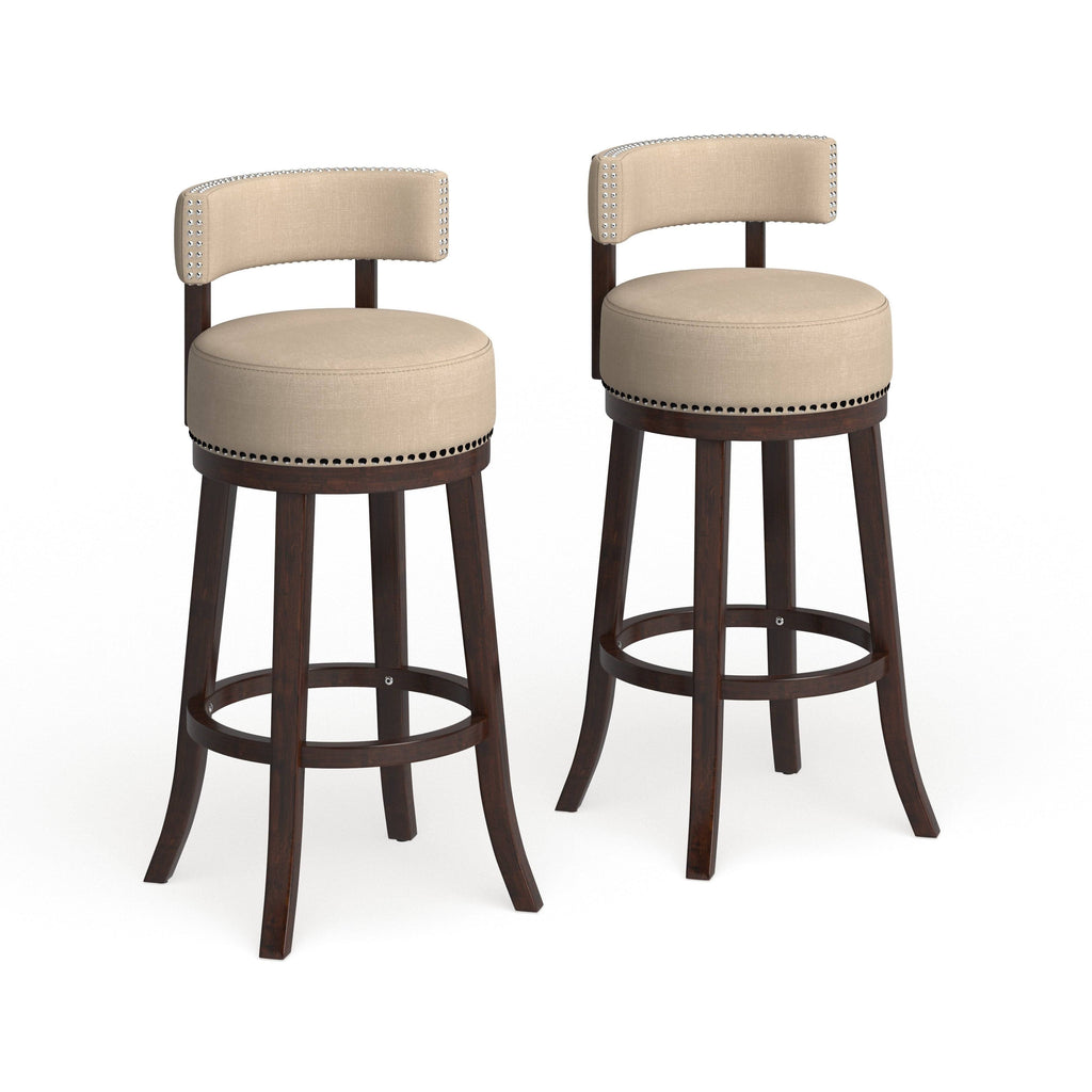 Beige Counter Height Swivel Barstool (Set of 2) V847153