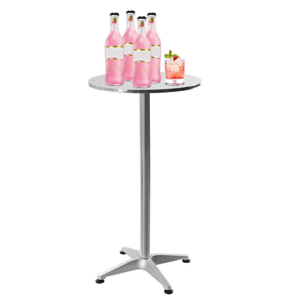 Round Pub Bar Table Stainless Steel Aluminum D623566