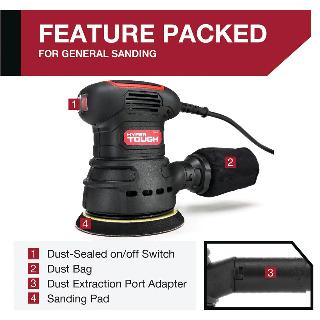 2.5 Amp Corded 5 inch Orbital Sander with Dust Bag R473