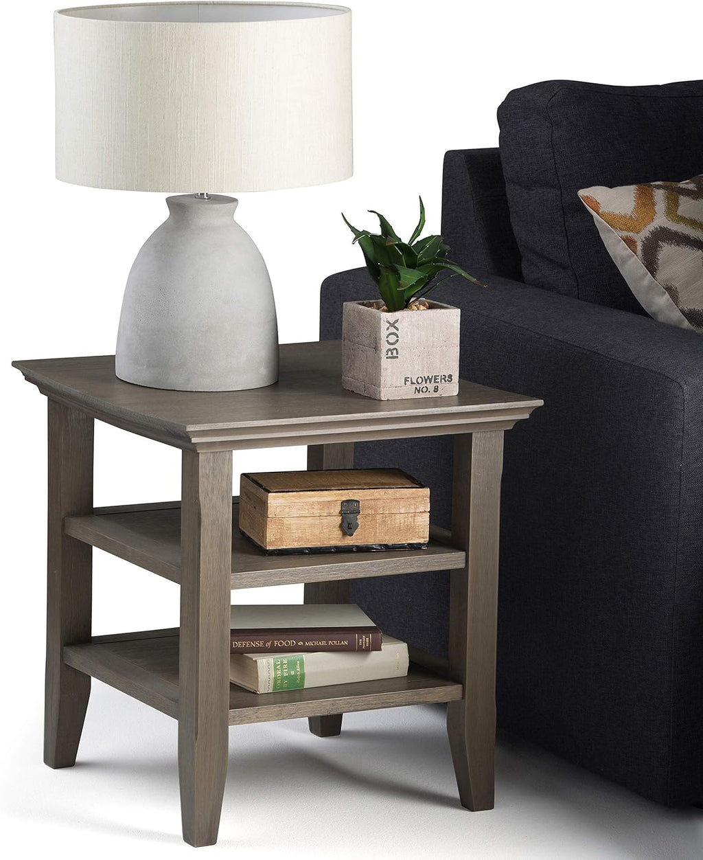 Distressed Grey End Table N96127