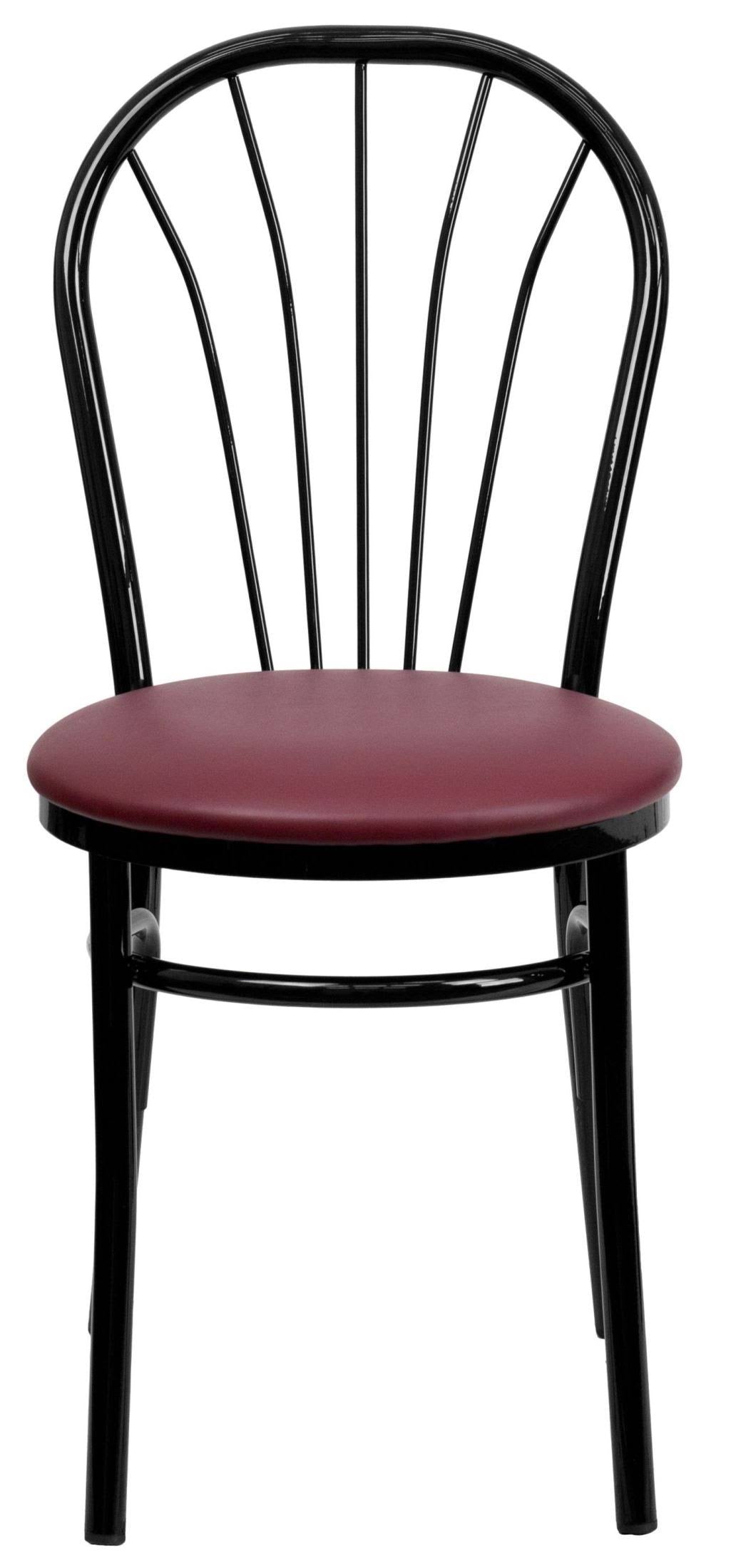 Burgundy Vinyl Metal Chair G208