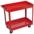Red 2 Shelves Tool Trolley Cart B523