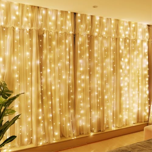 300LED Warm White Fairy Curtain Lights 2 Pack I20897