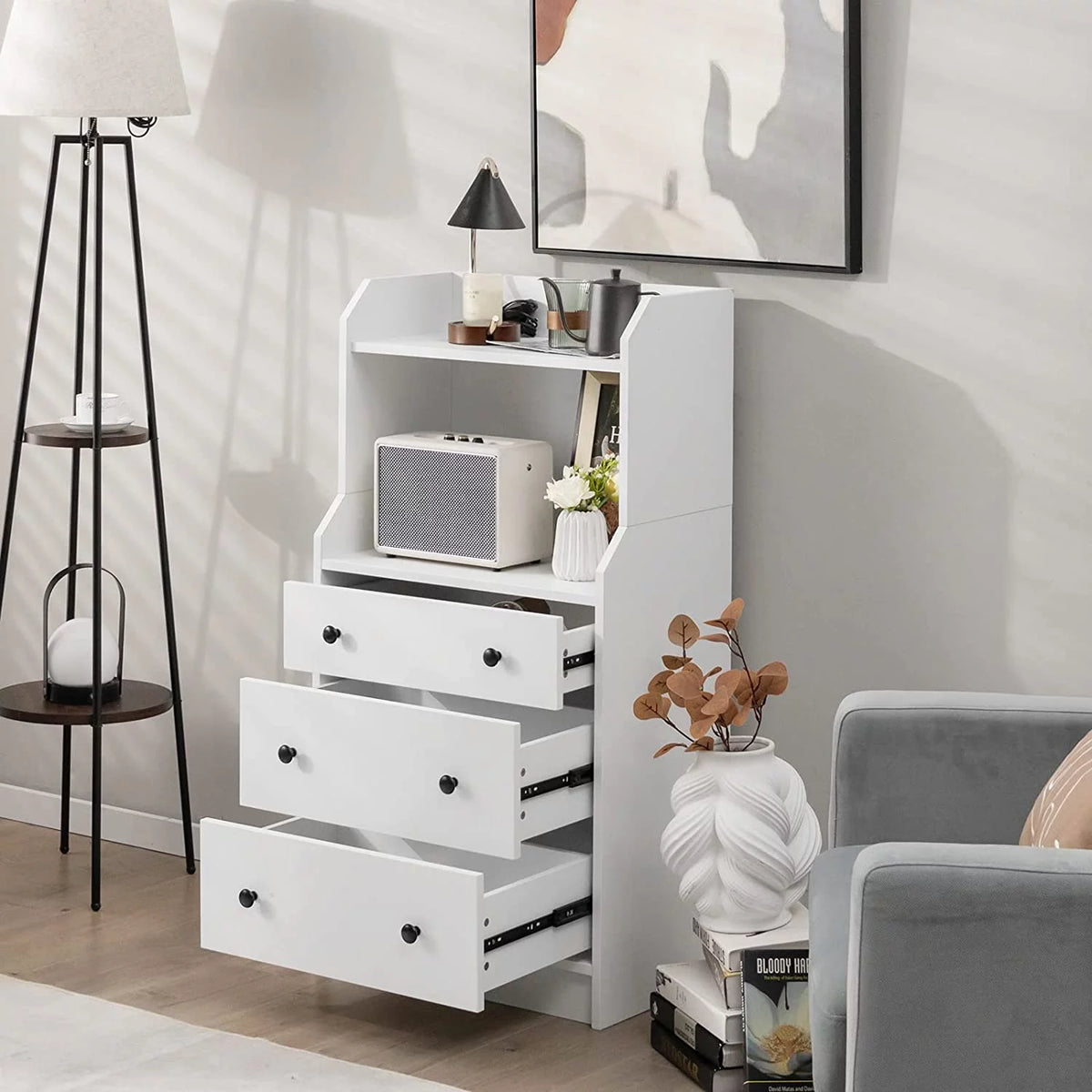 White 3 Drawer Wood Dresser Y433270